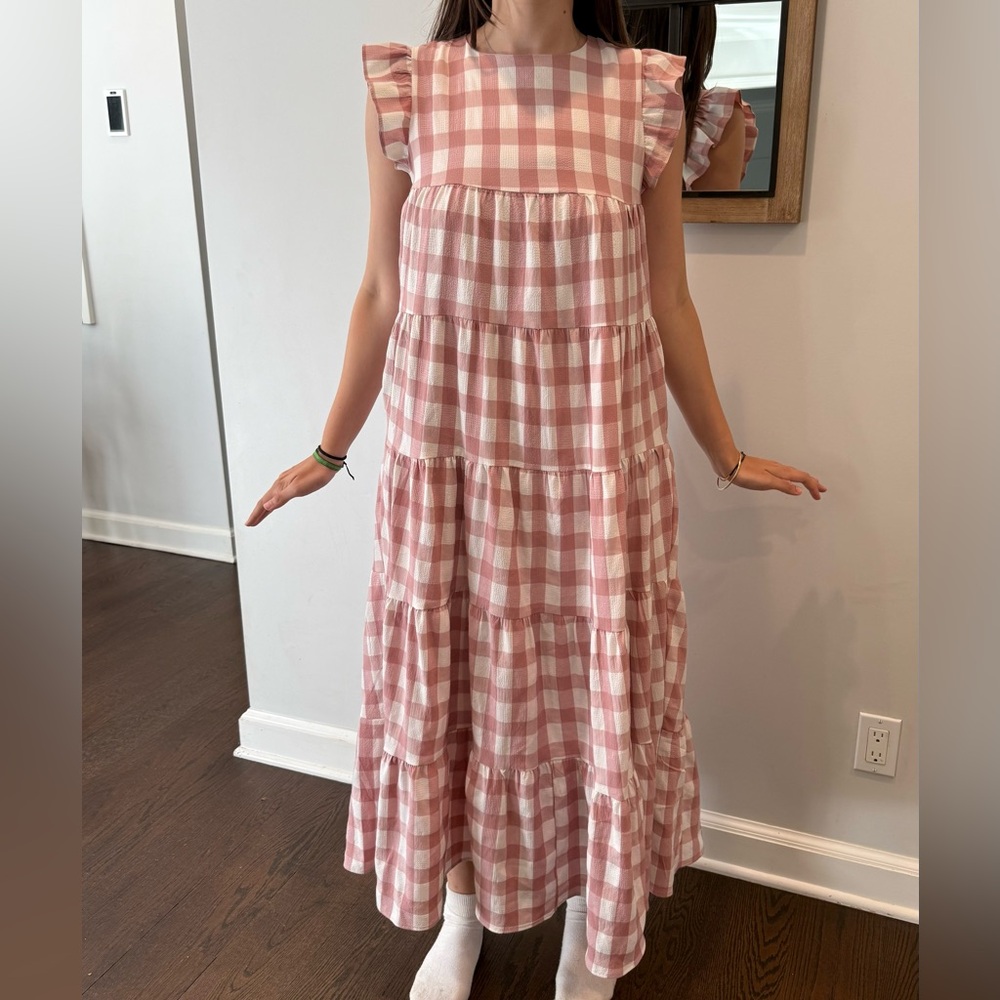 English Factory Blush Checkered Dress